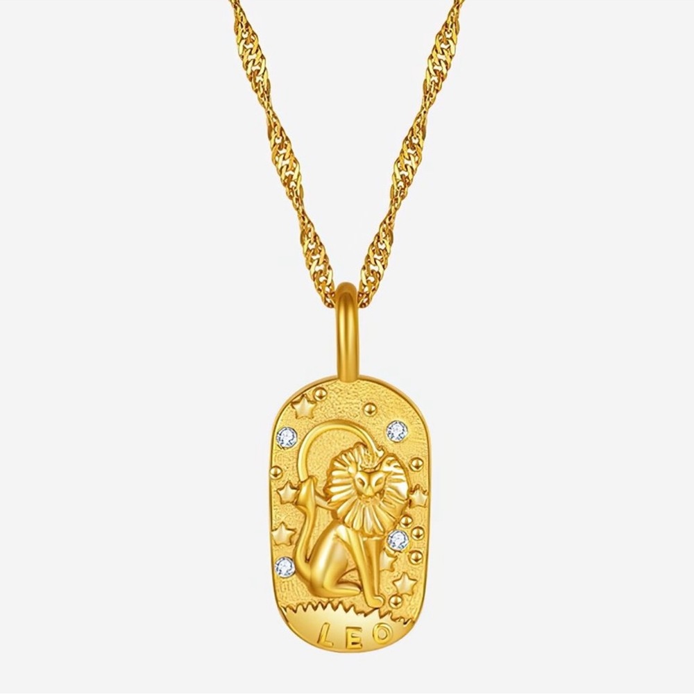 Leo Zodiac 18K Gold Pendant Necklace